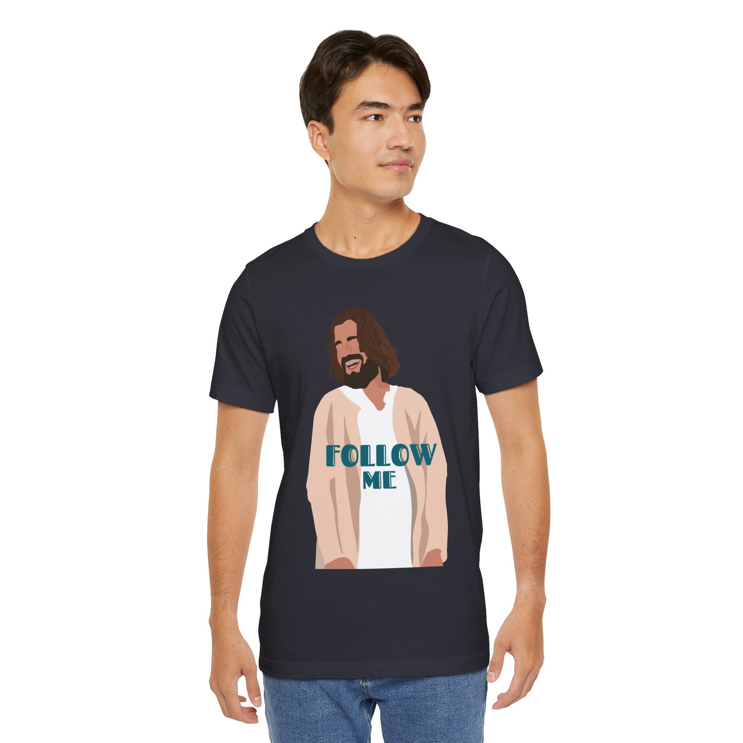 Jesus - Follow Me - 99 Sheep Signature Collection - Premium Unisex Adult Tee Shirt