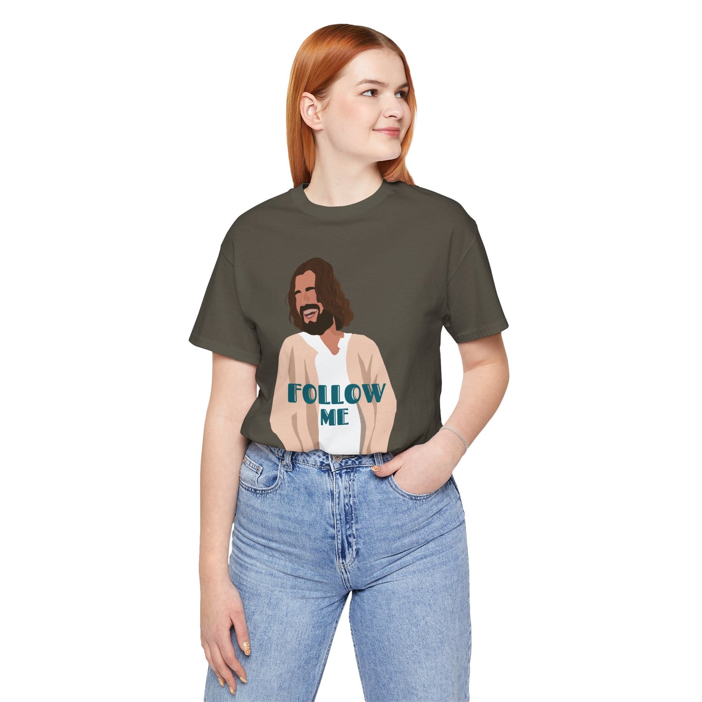 Jesus - Follow Me - 99 Sheep Signature Collection - Premium Unisex Adult Tee Shirt