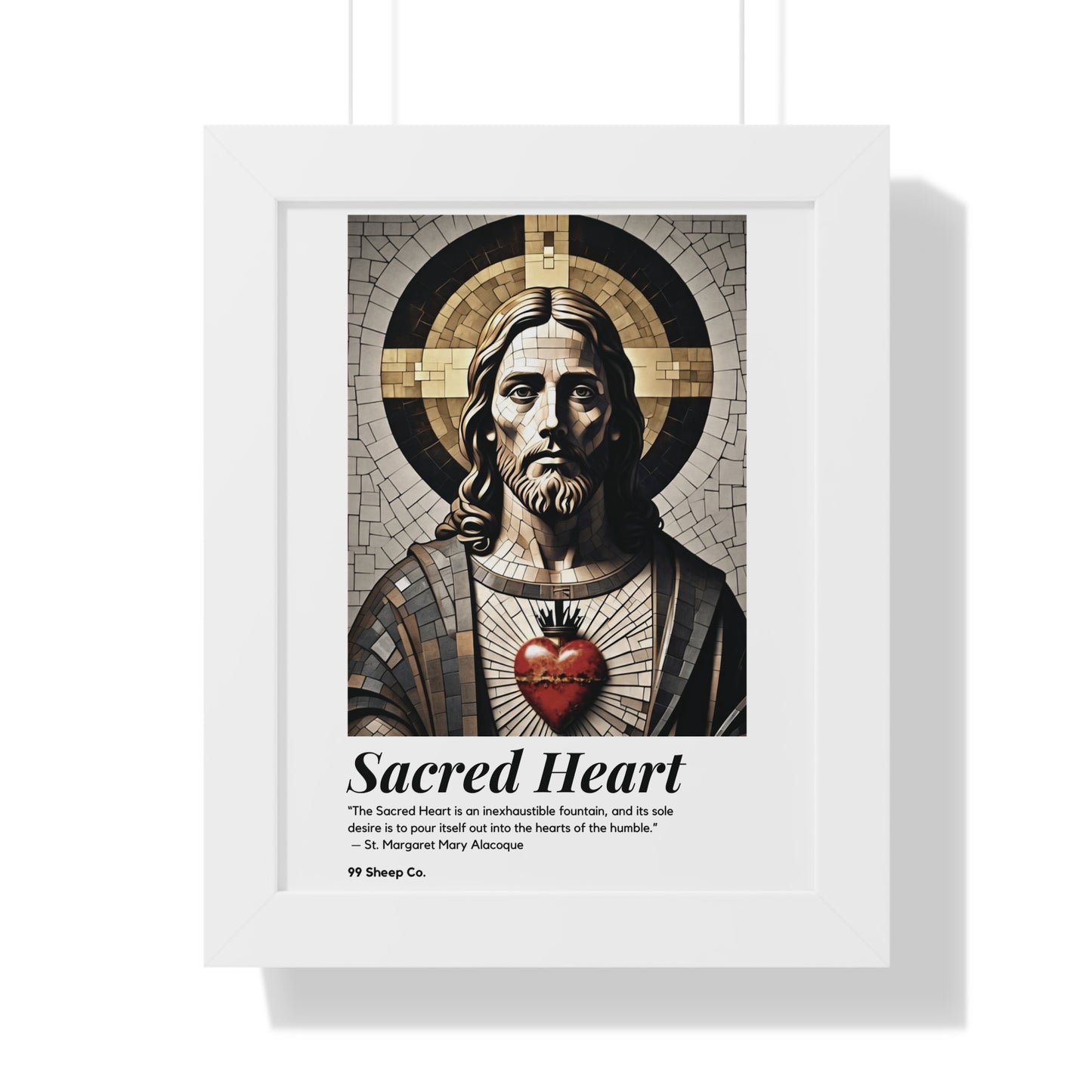 Sacred Heart of Jesus Vertical Mosaic Poster | Religious Wall Art, Home Decor, Christian Gift, Artwork
