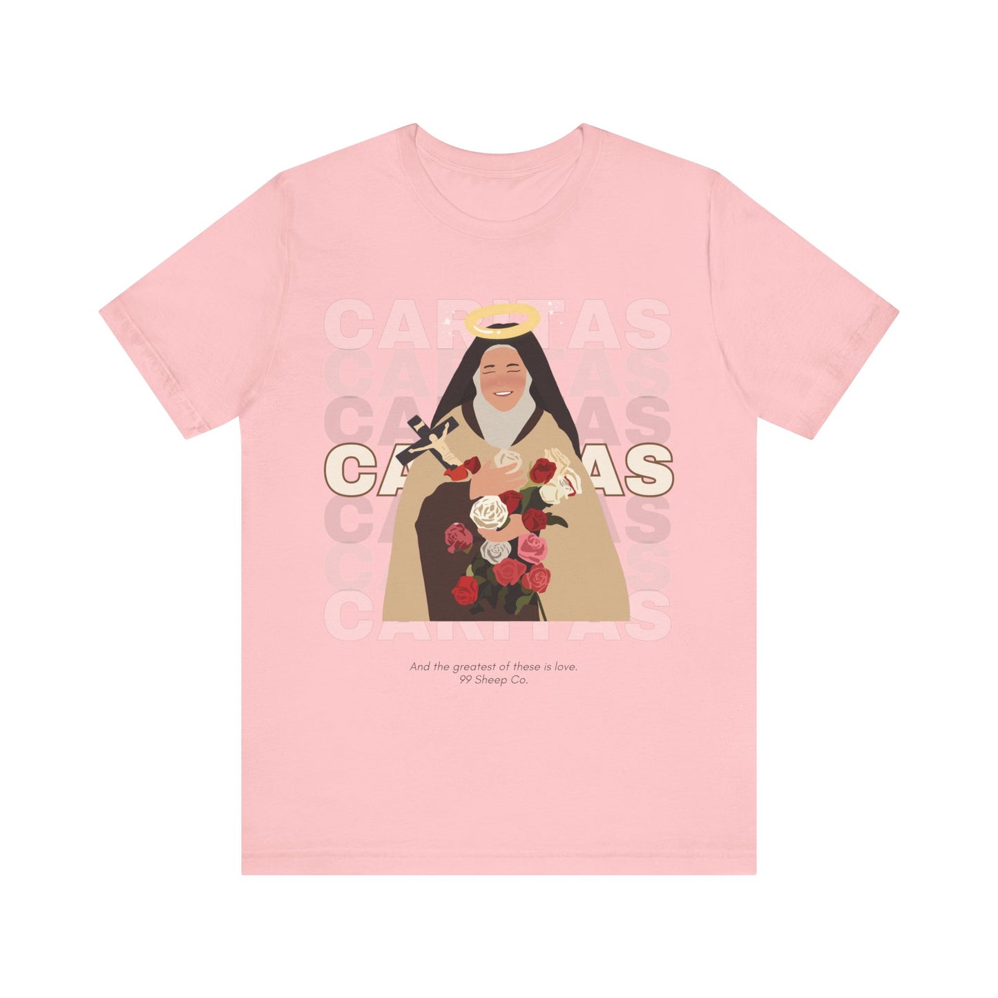 Caritas - St. Therese of Lisieux - 99 Sheep Signature Collection - Premium Unisex Adult Tee Shirt