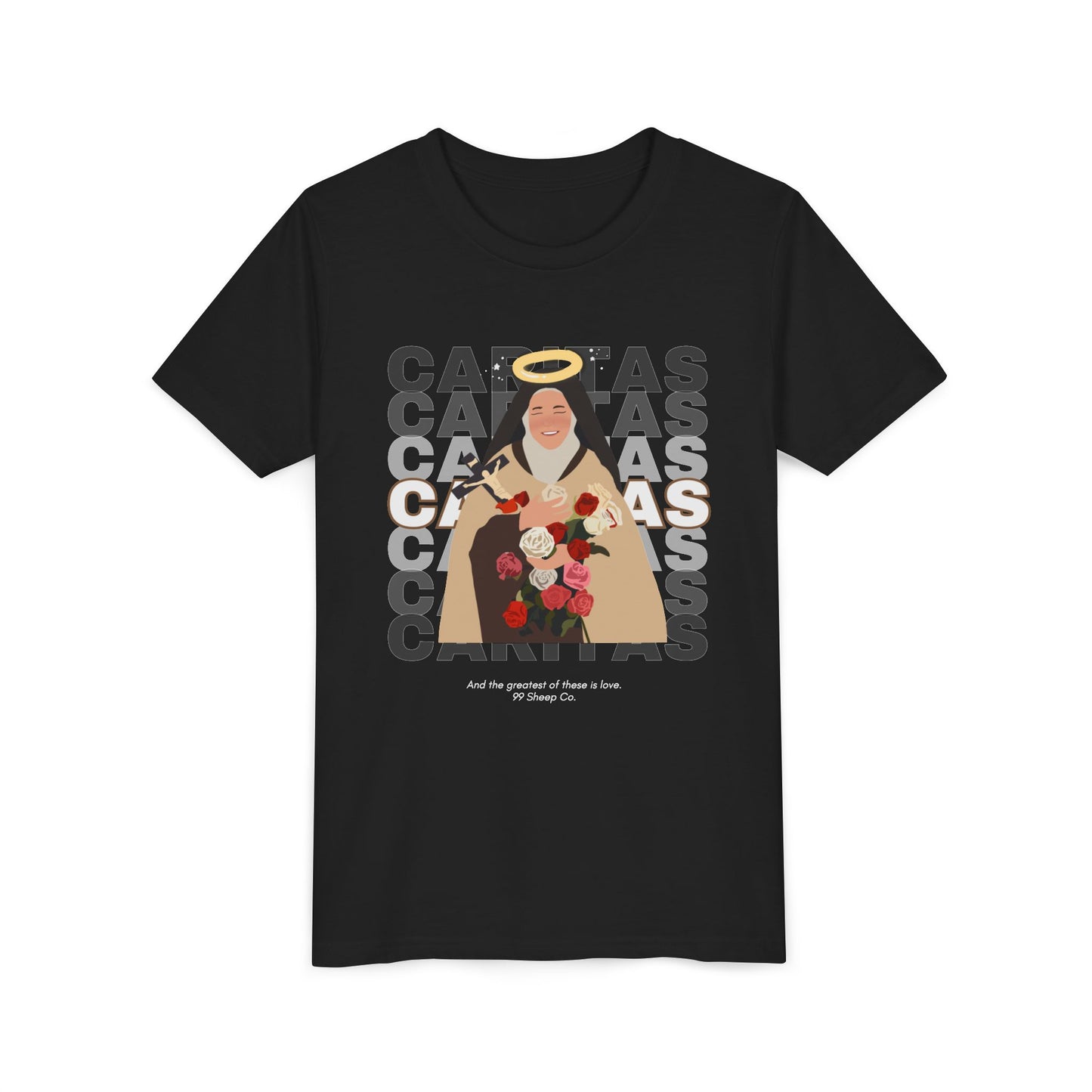 Caritas - St. Therese of Lisieux - 99 Sheep Signature Collection - Premium Unisex Youth Shirt