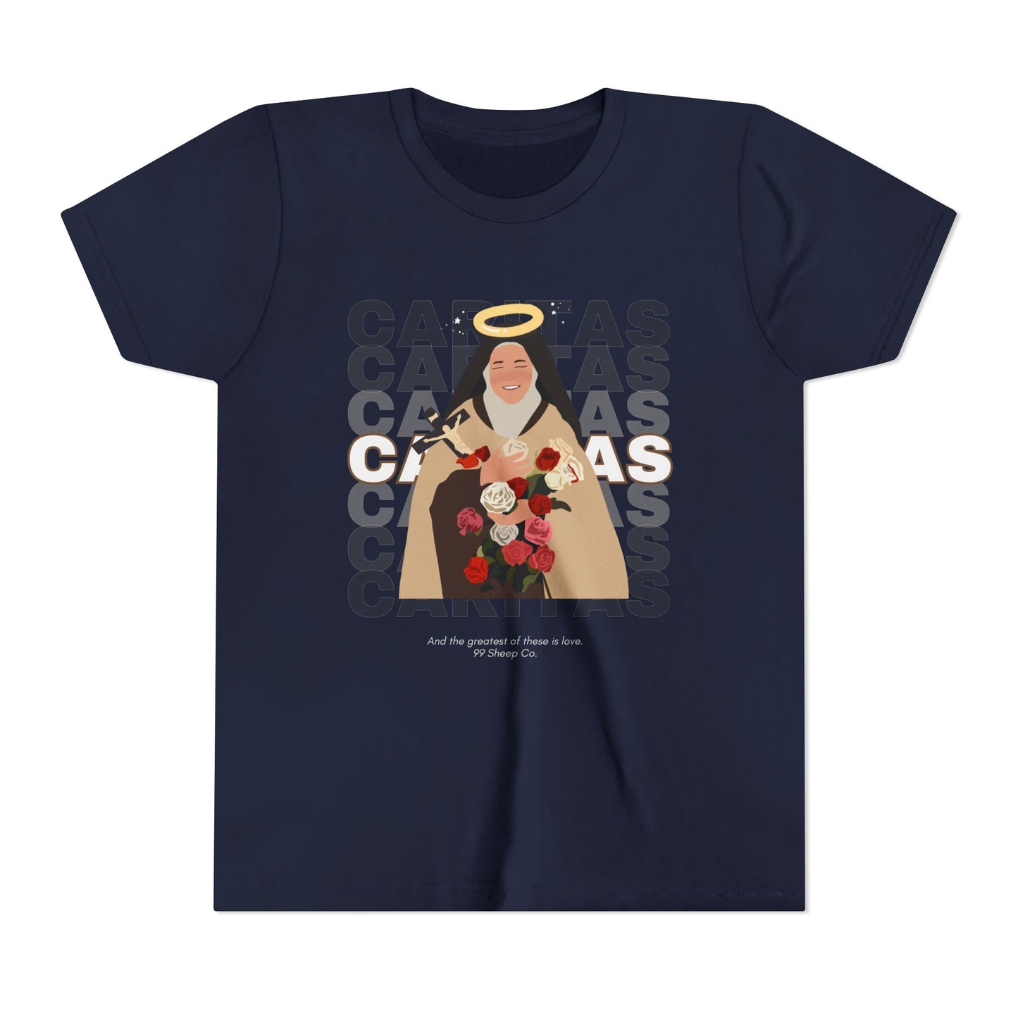 Caritas - St. Therese of Lisieux - 99 Sheep Signature Collection - Premium Unisex Youth Shirt