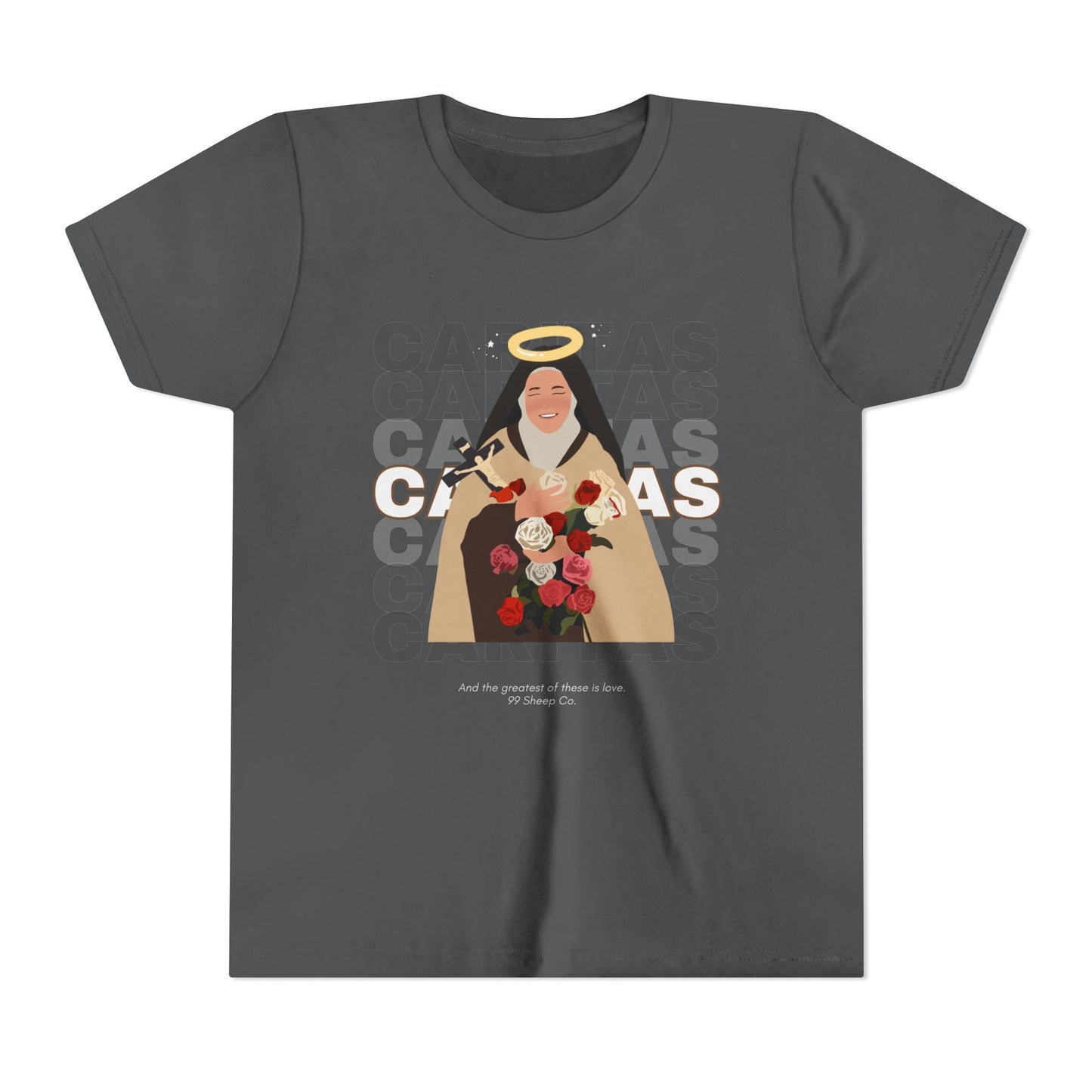 Caritas - St. Therese of Lisieux - 99 Sheep Signature Collection - Premium Unisex Youth Shirt