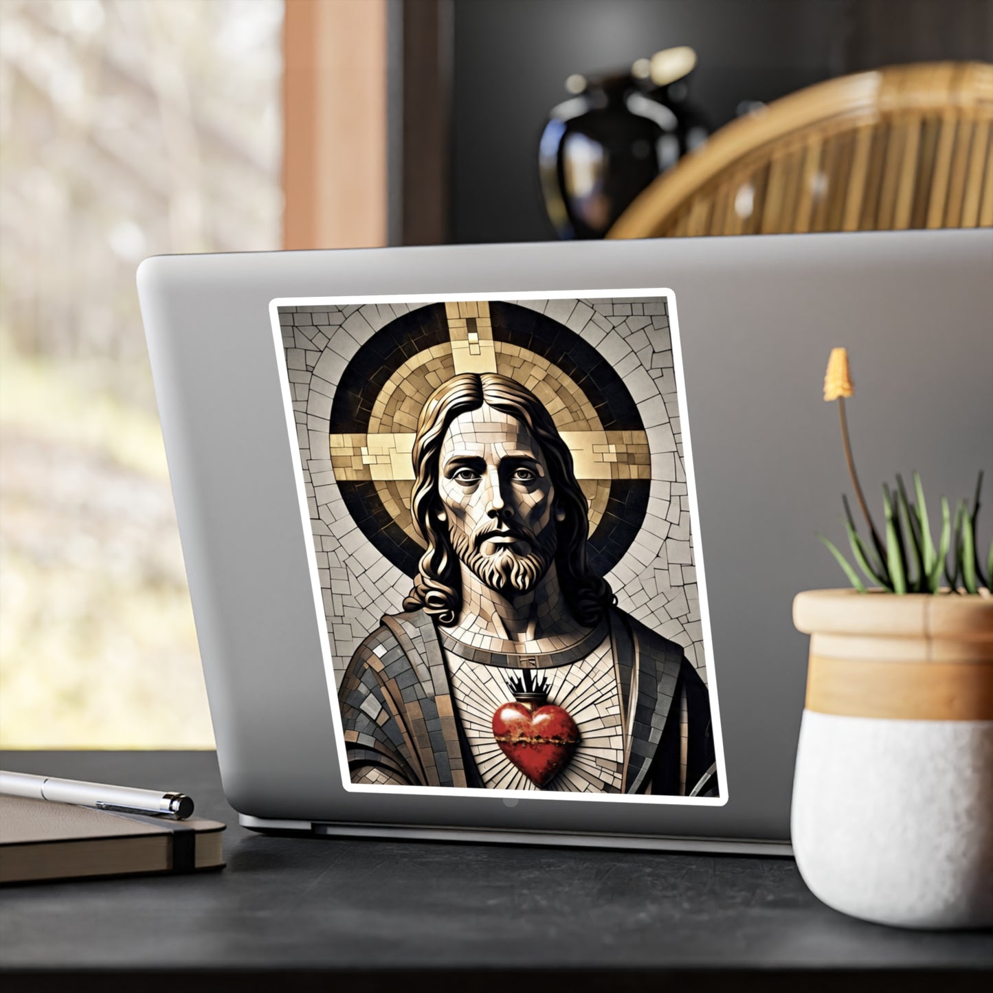 Sacred Heart of Jesus - Kiss-Cut Vinyl Decals, Christian Stickers, Religious Home Decor, Miraculous Love, Sacred Heart Art, Inspirational Gifts