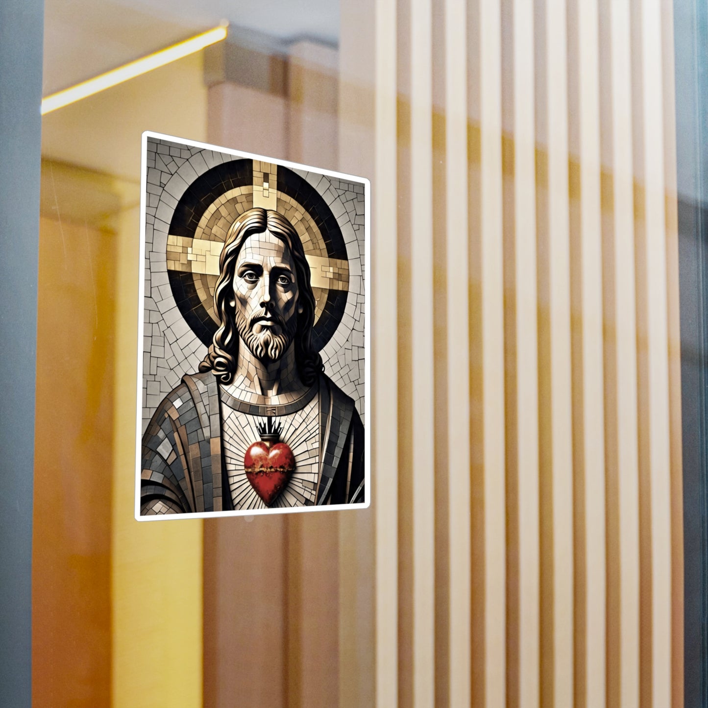 Sacred Heart of Jesus - Kiss-Cut Vinyl Decals, Christian Stickers, Religious Home Decor, Miraculous Love, Sacred Heart Art, Inspirational Gifts