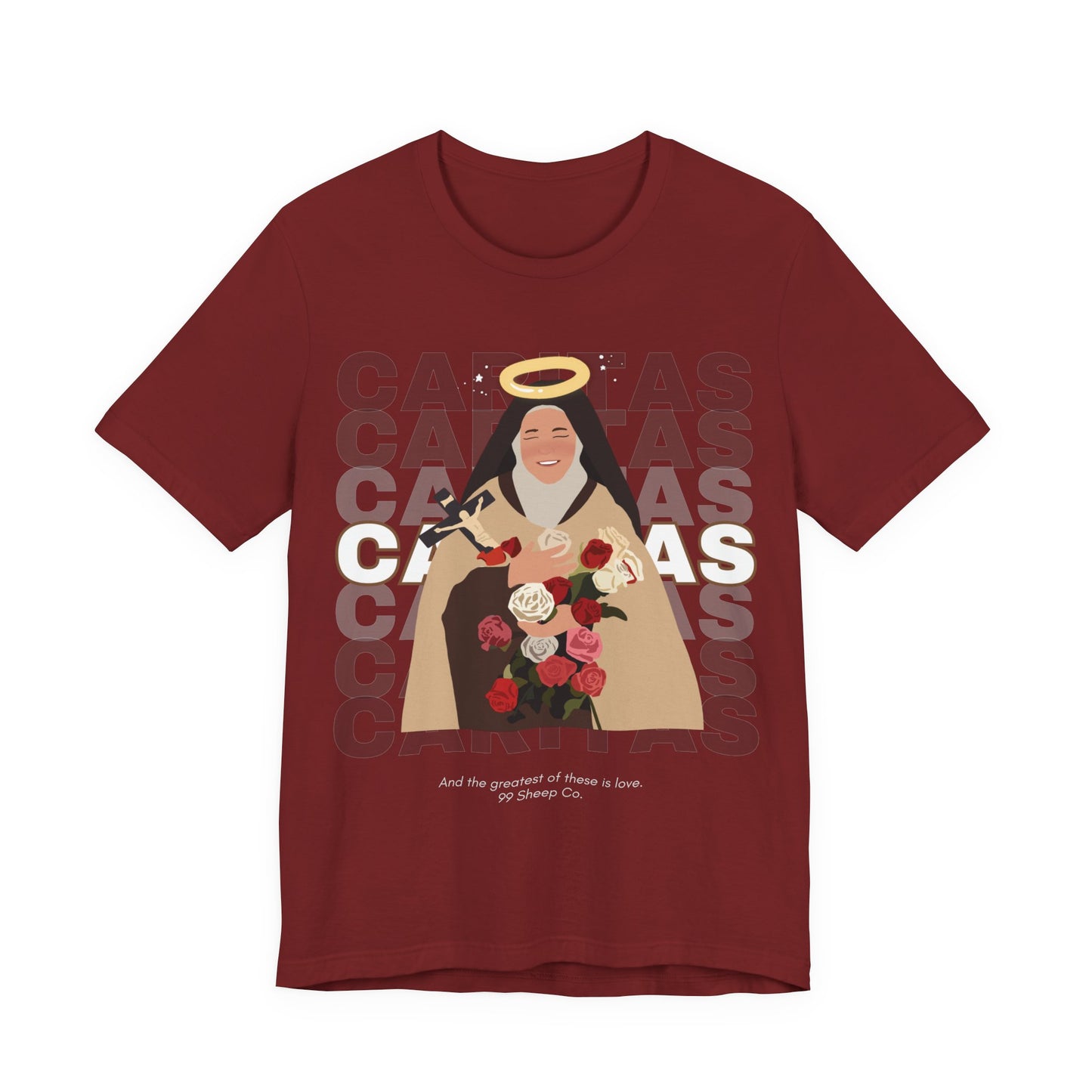 Caritas - St. Therese of Lisieux - 99 Sheep Signature Collection - Premium Unisex Adult Tee Shirt