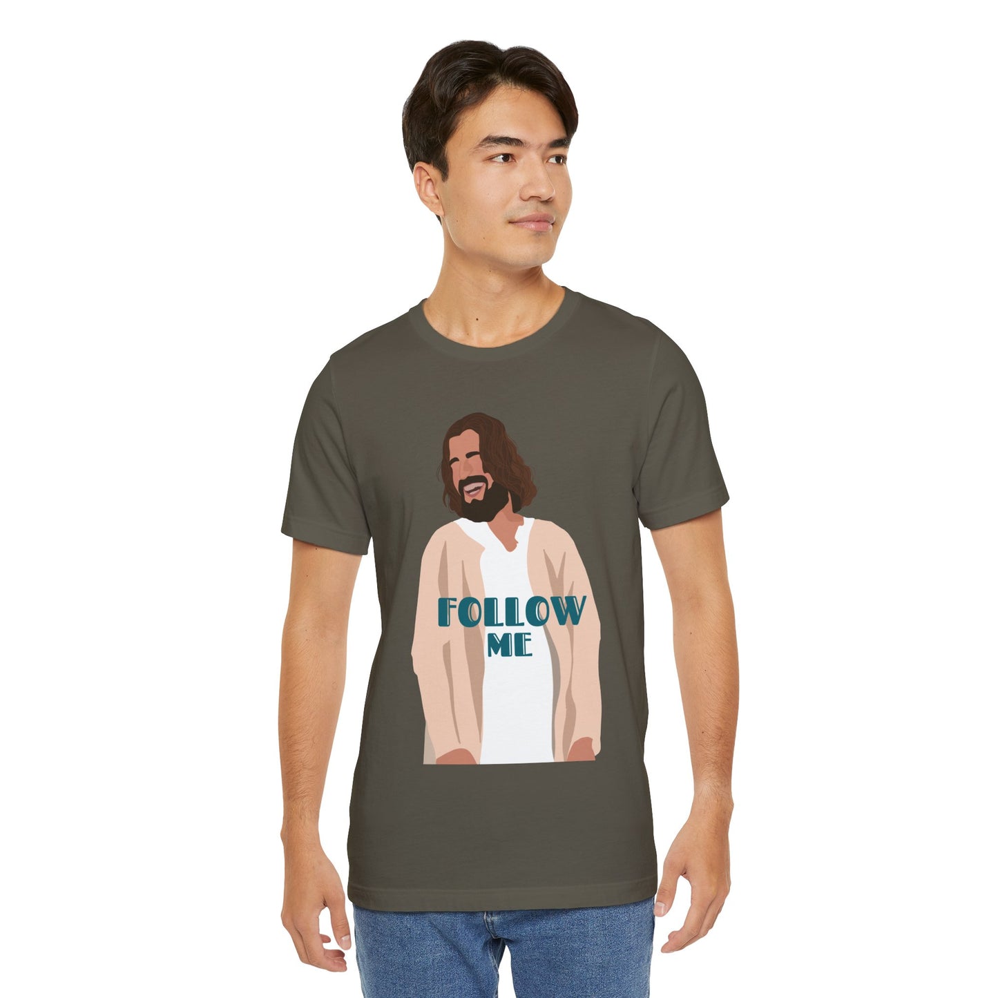 Jesus - Follow Me - 99 Sheep Signature Collection - Premium Unisex Adult Tee Shirt