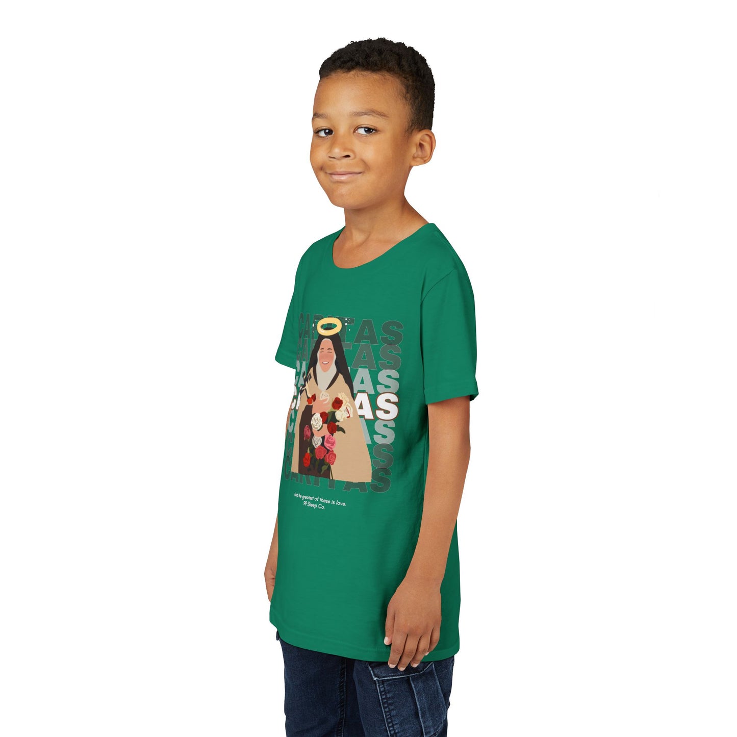 Caritas - St. Therese of Lisieux - 99 Sheep Signature Collection - Premium Unisex Youth Shirt