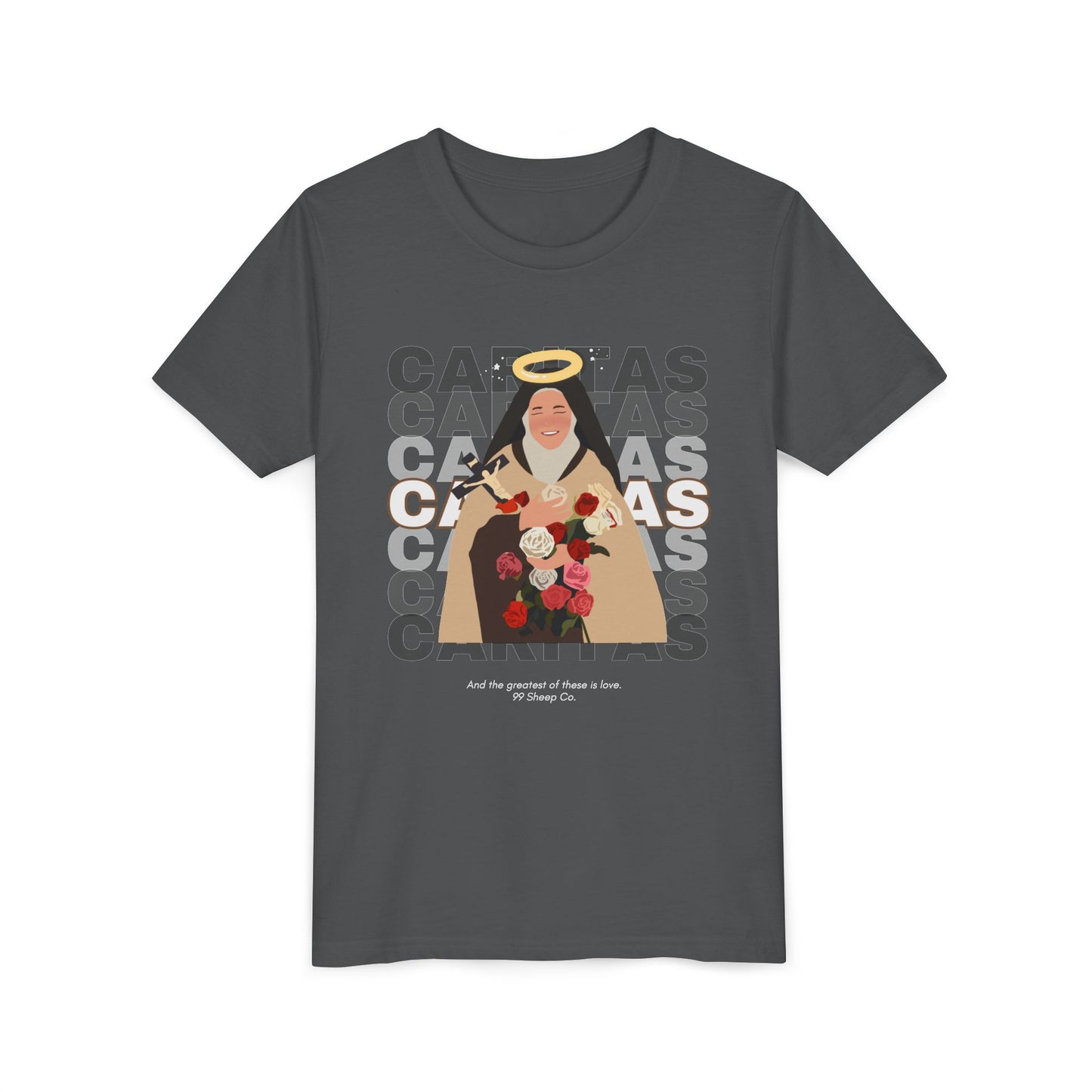 Caritas - St. Therese of Lisieux - 99 Sheep Signature Collection - Premium Unisex Youth Shirt