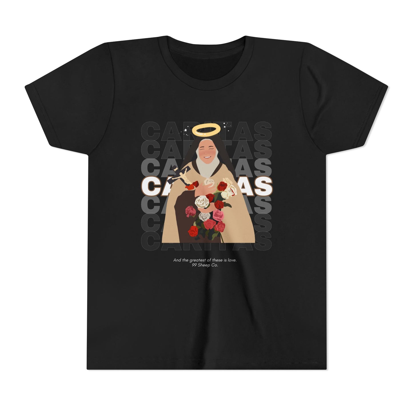 Caritas - St. Therese of Lisieux - 99 Sheep Signature Collection - Premium Unisex Youth Shirt