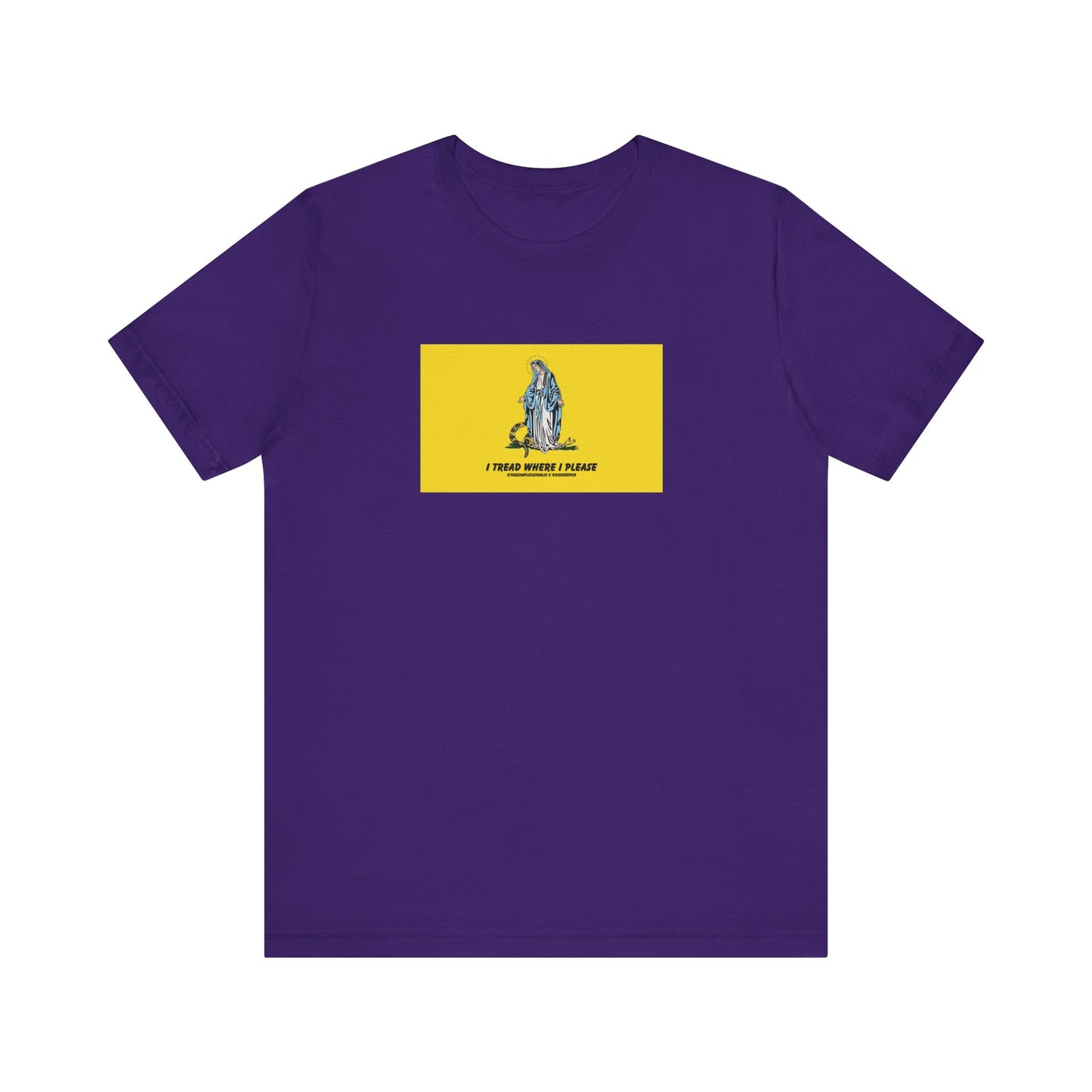Mary - I tread where I please (@TheSimpleCatholic) - Premium Unisex Novelty Tee