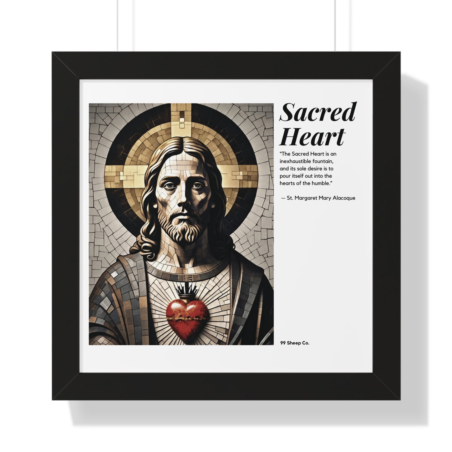 Sacred Heart of Jesus Vertical Mosaic Poster | Religious Wall Art, Home Decor, Christian Gift, Artwork