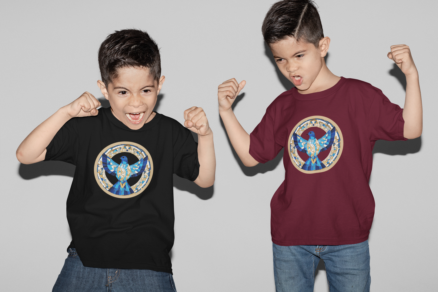 Holy Spirit Dove Mosaic - (No Sweatshops, Free Shipping, Premium Kids Crew Neck Tee)