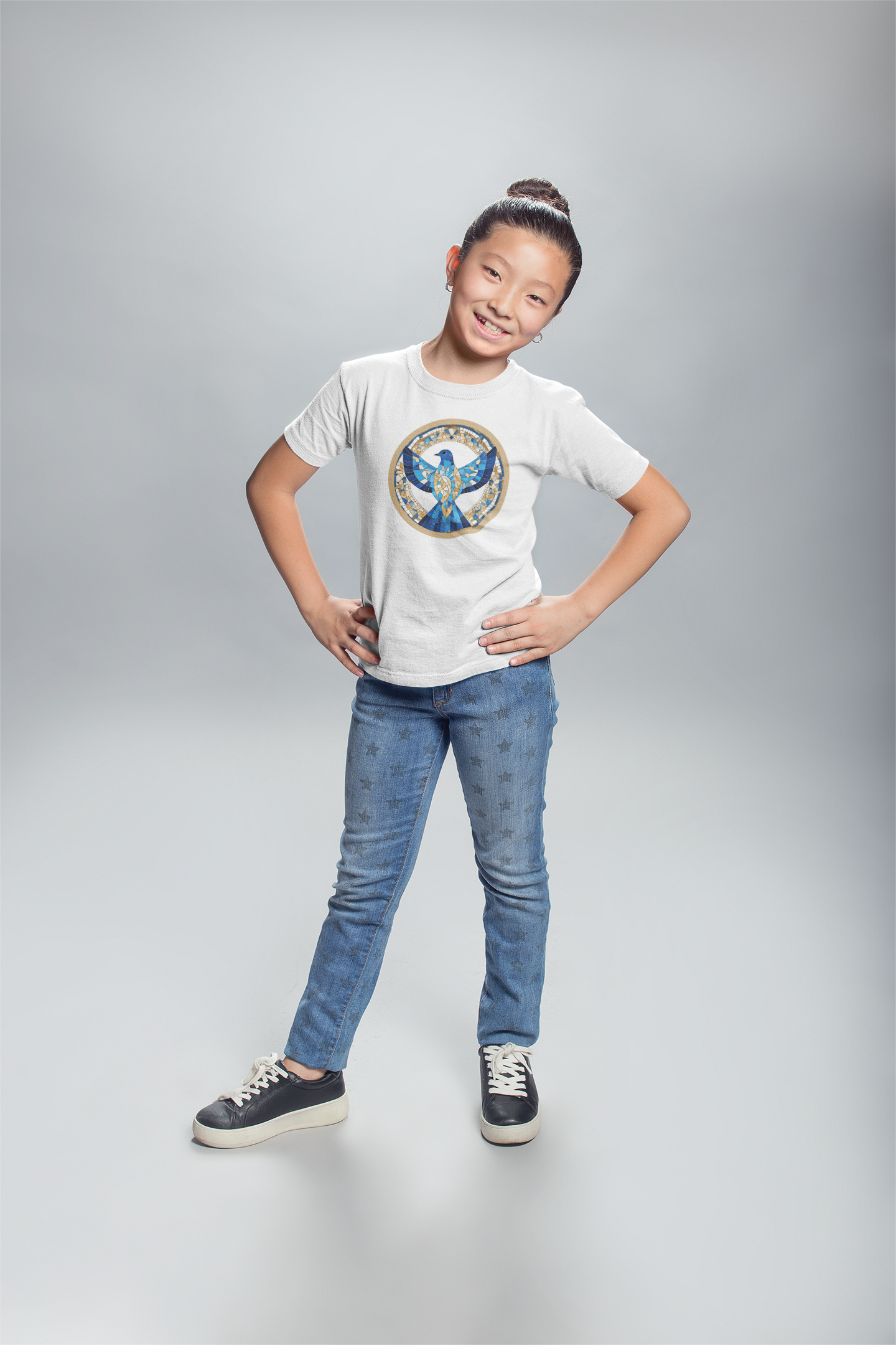 Holy Spirit Dove Mosaic - (No Sweatshops, Free Shipping, Premium Kids Crew Neck Tee)