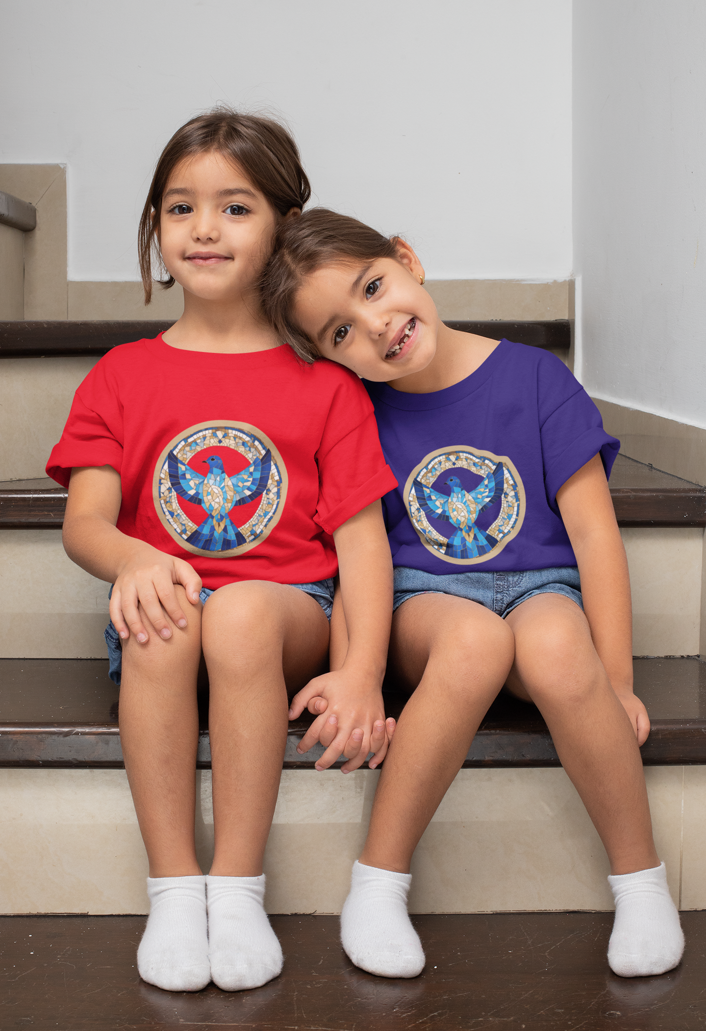Holy Spirit Dove Mosaic - (No Sweatshops, Free Shipping, Premium Kids Crew Neck Tee)