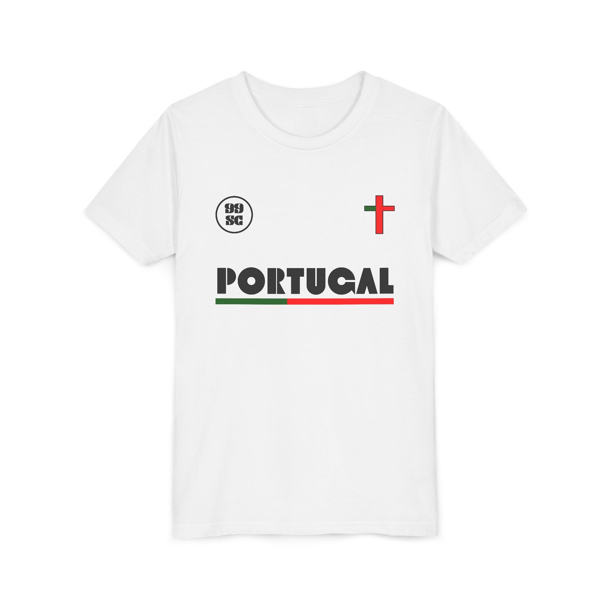 Our Lady of Fátima Catholic T-Shirt · Portugal Soccer Youth Tee · Unisex Marian Devotion Apparel · Made in USA · 100% Profits Donated · 2026