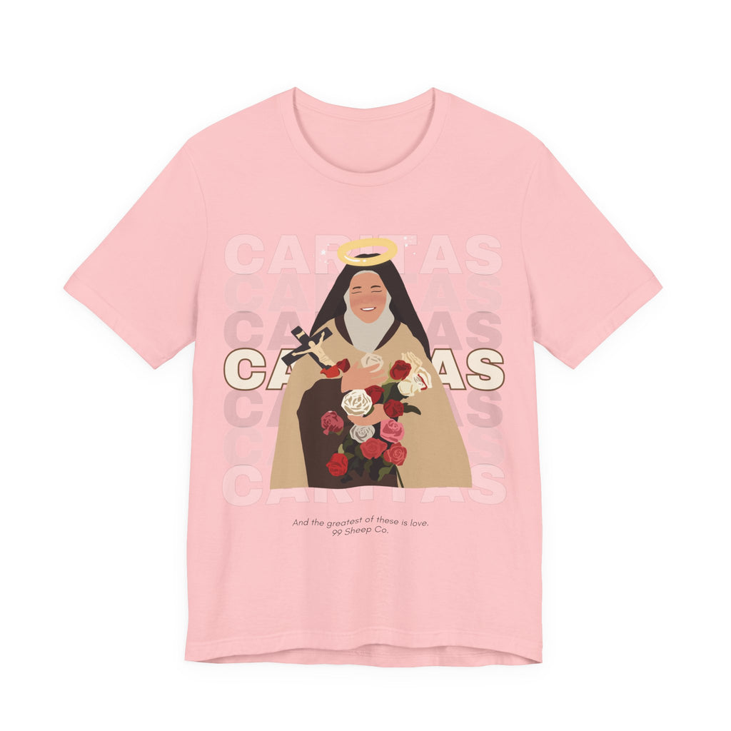 Caritas - St. Therese of Lisieux - 99 Sheep Signature Collection - Premium Unisex Adult Tee Shirt