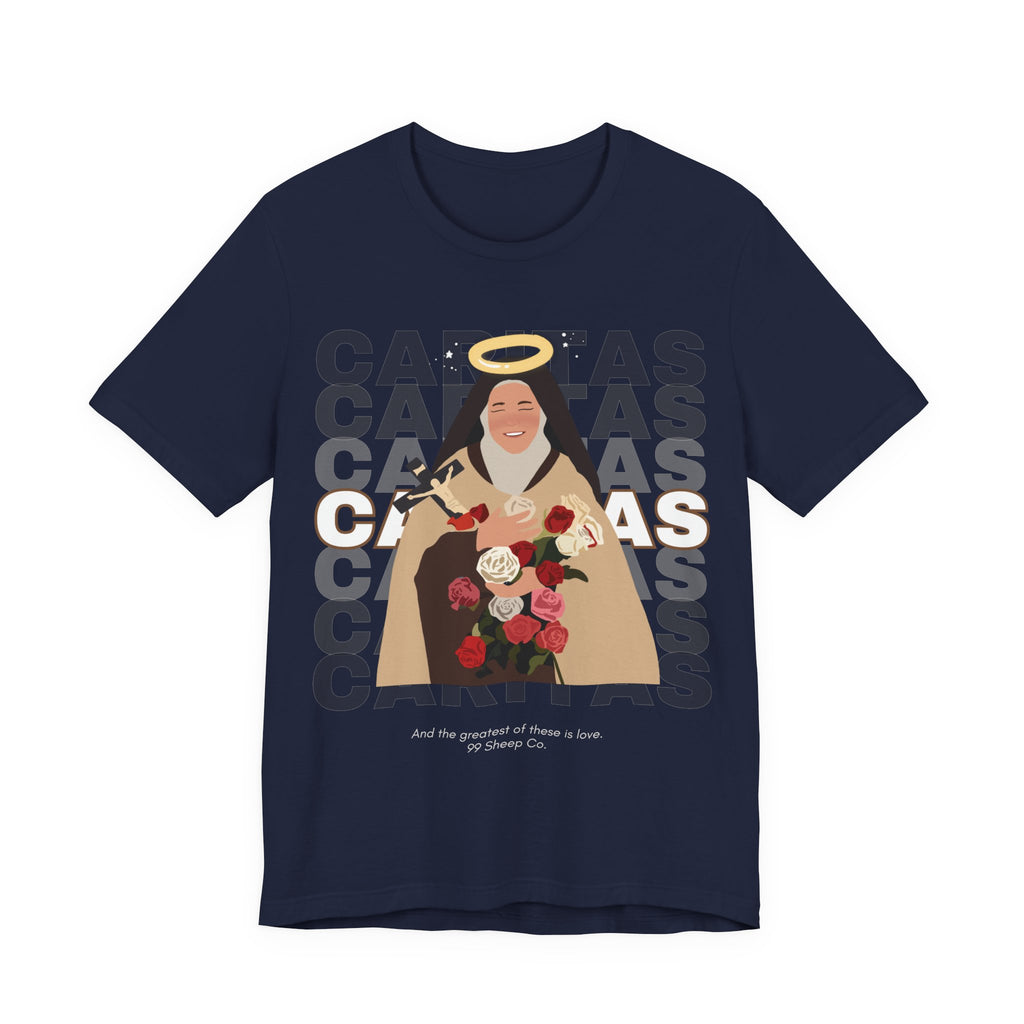 Caritas - St. Therese of Lisieux - 99 Sheep Signature Collection - Premium Unisex Adult Tee Shirt
