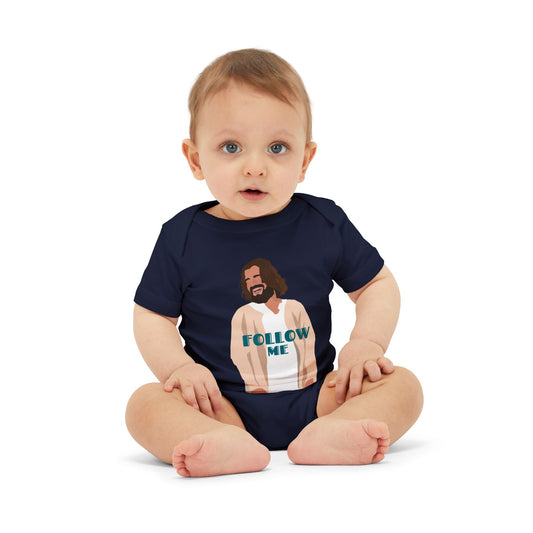 Jesus - Follow Me - 99 Sheep Signature Collection - Premium Unisex Baby Onesie