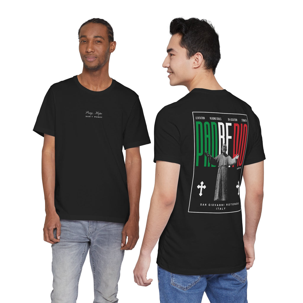Padre Pio × Italy — "Pray, Hope, Don't Worry" Tee | Saints of the Pitch