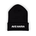 Ave Maria Embroidered Cuffed Beanie Unisex