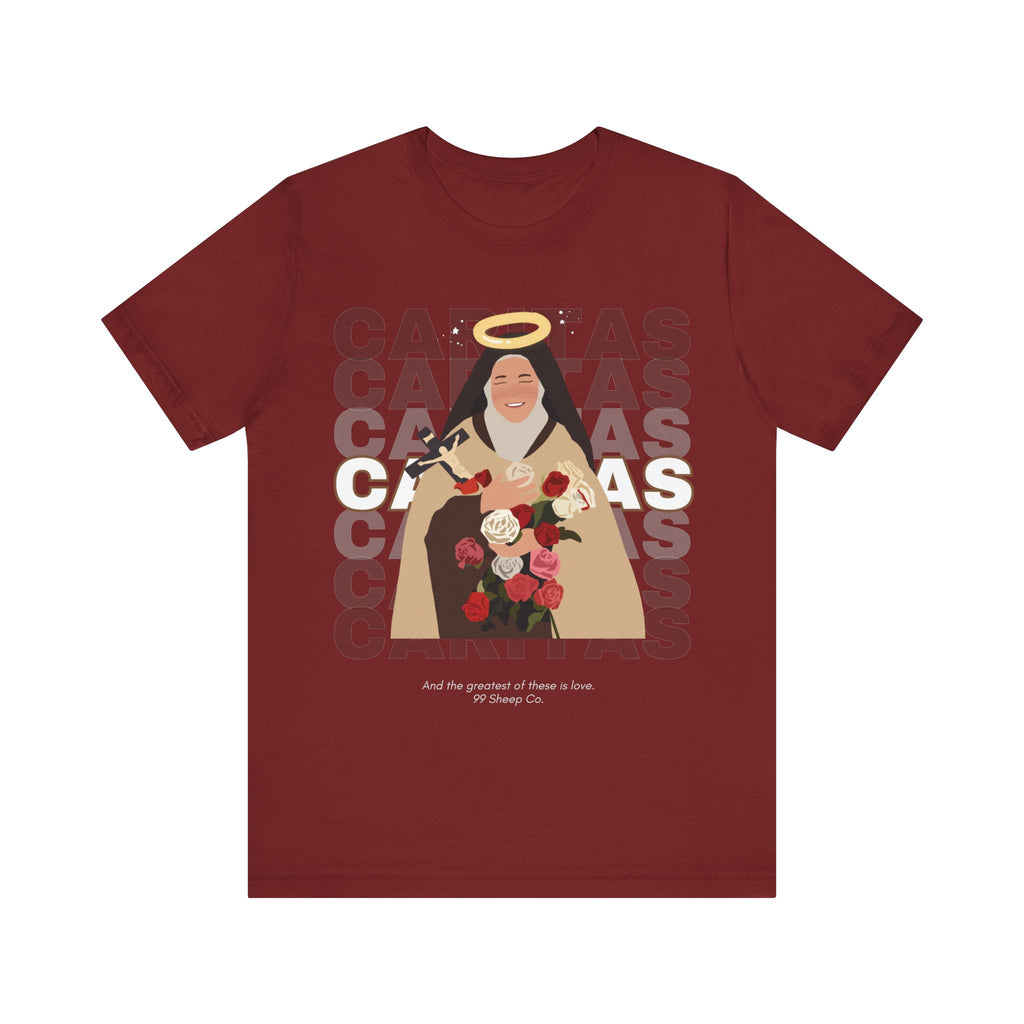 Caritas - St. Therese of Lisieux - 99 Sheep Signature Collection - Premium Unisex Adult Tee Shirt