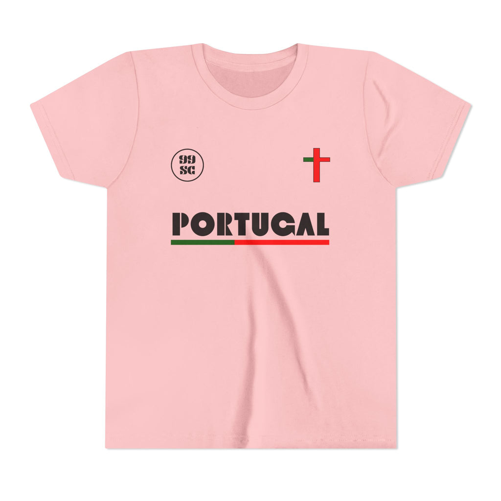 Our Lady of Fátima Catholic T-Shirt · Portugal Soccer Youth Tee · Unisex Marian Devotion Apparel · Made in USA · 100% Profits Donated · 2026