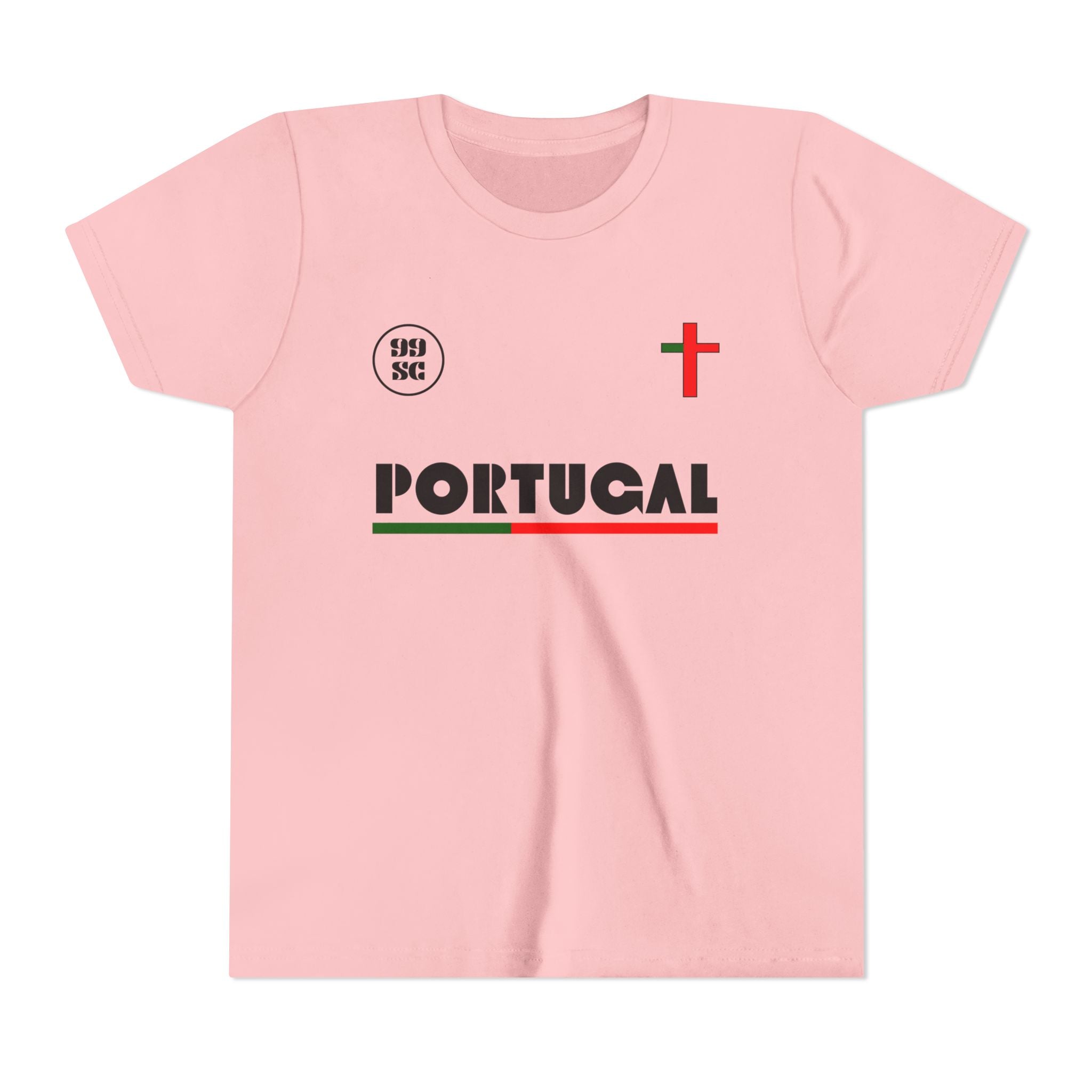 Our Lady of Fátima Catholic T-Shirt · Portugal Soccer Youth Tee · Unisex Marian Devotion Apparel · Made in USA · 100% Profits Donated · 2026