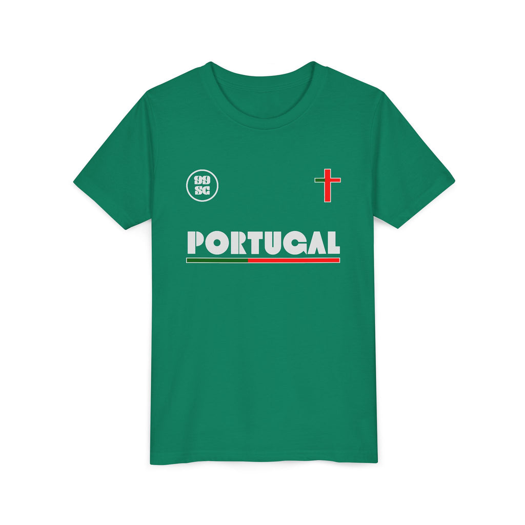 Our Lady of Fátima Catholic T-Shirt · Portugal Soccer Youth Tee · Unisex Marian Devotion Apparel · Made in USA · 100% Profits Donated · 2026