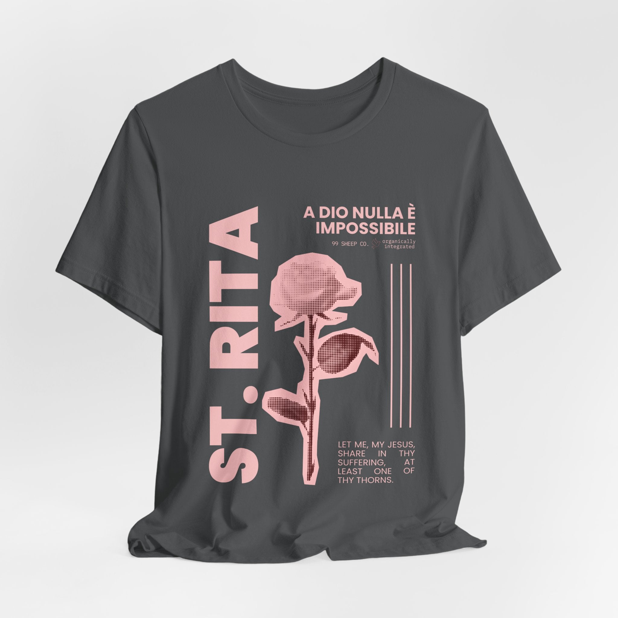 St. Rita of Cascia Women's Tee — "Nothing Is Impossible With God"