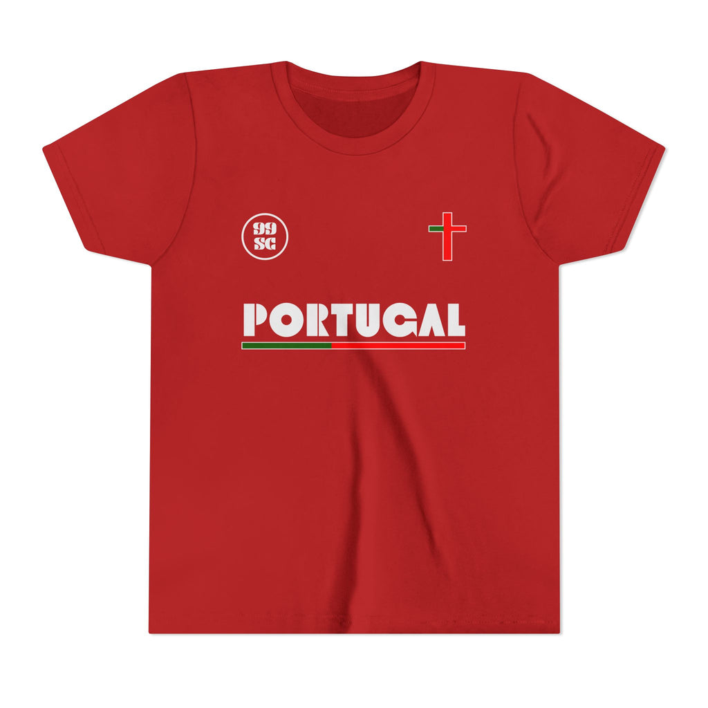Our Lady of Fátima Catholic T-Shirt · Portugal Soccer Youth Tee · Unisex Marian Devotion Apparel · Made in USA · 100% Profits Donated · 2026