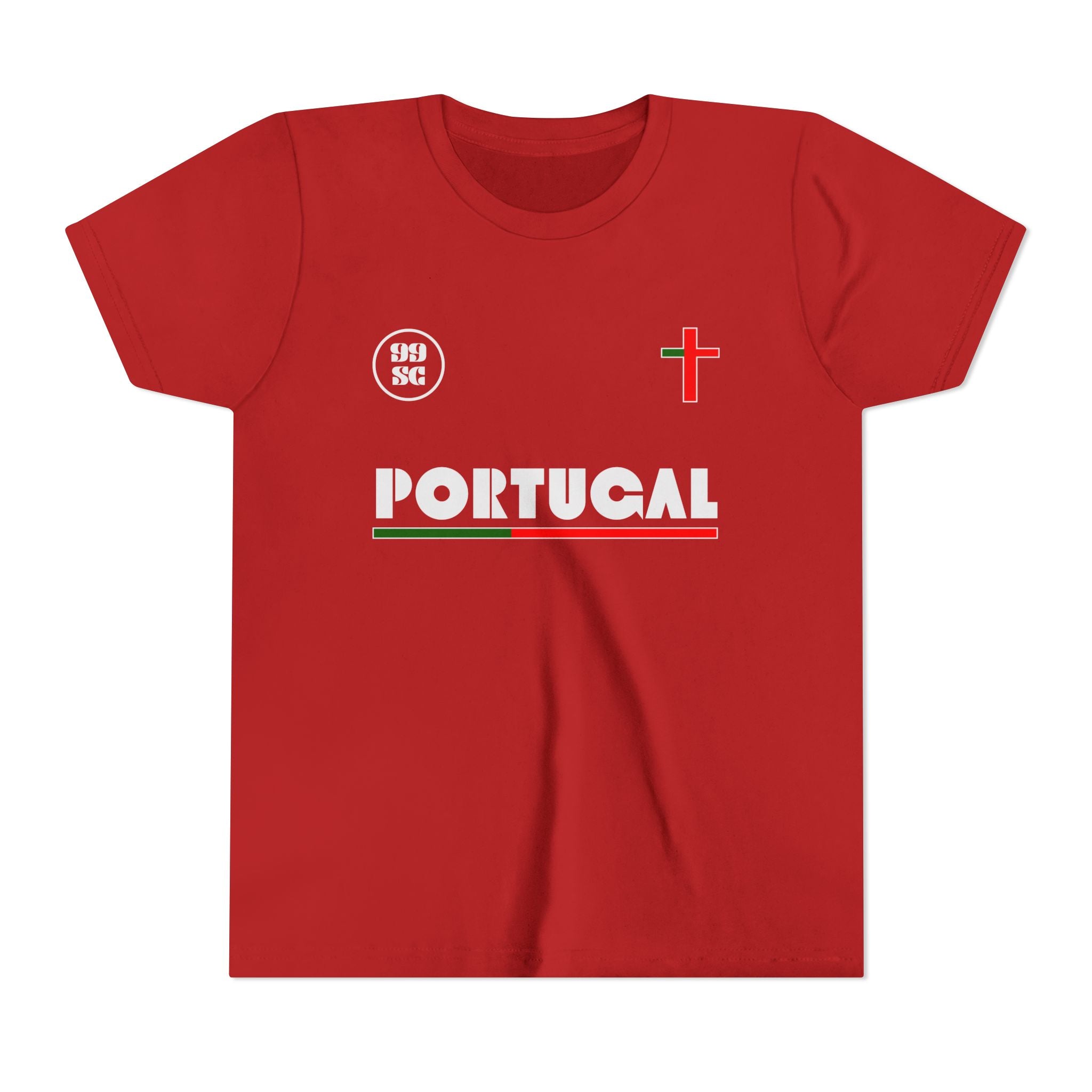 Our Lady of Fátima Catholic T-Shirt · Portugal Soccer Youth Tee · Unisex Marian Devotion Apparel · Made in USA · 100% Profits Donated · 2026