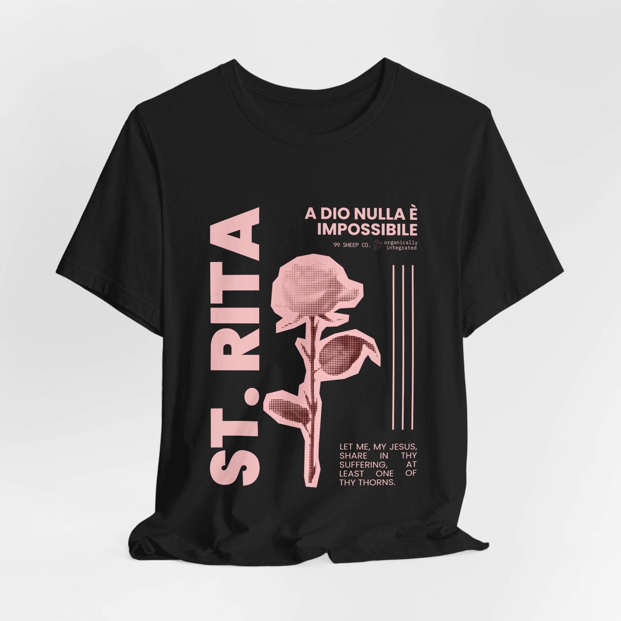 St. Rita of Cascia Women's Tee — "Nothing Is Impossible With God"