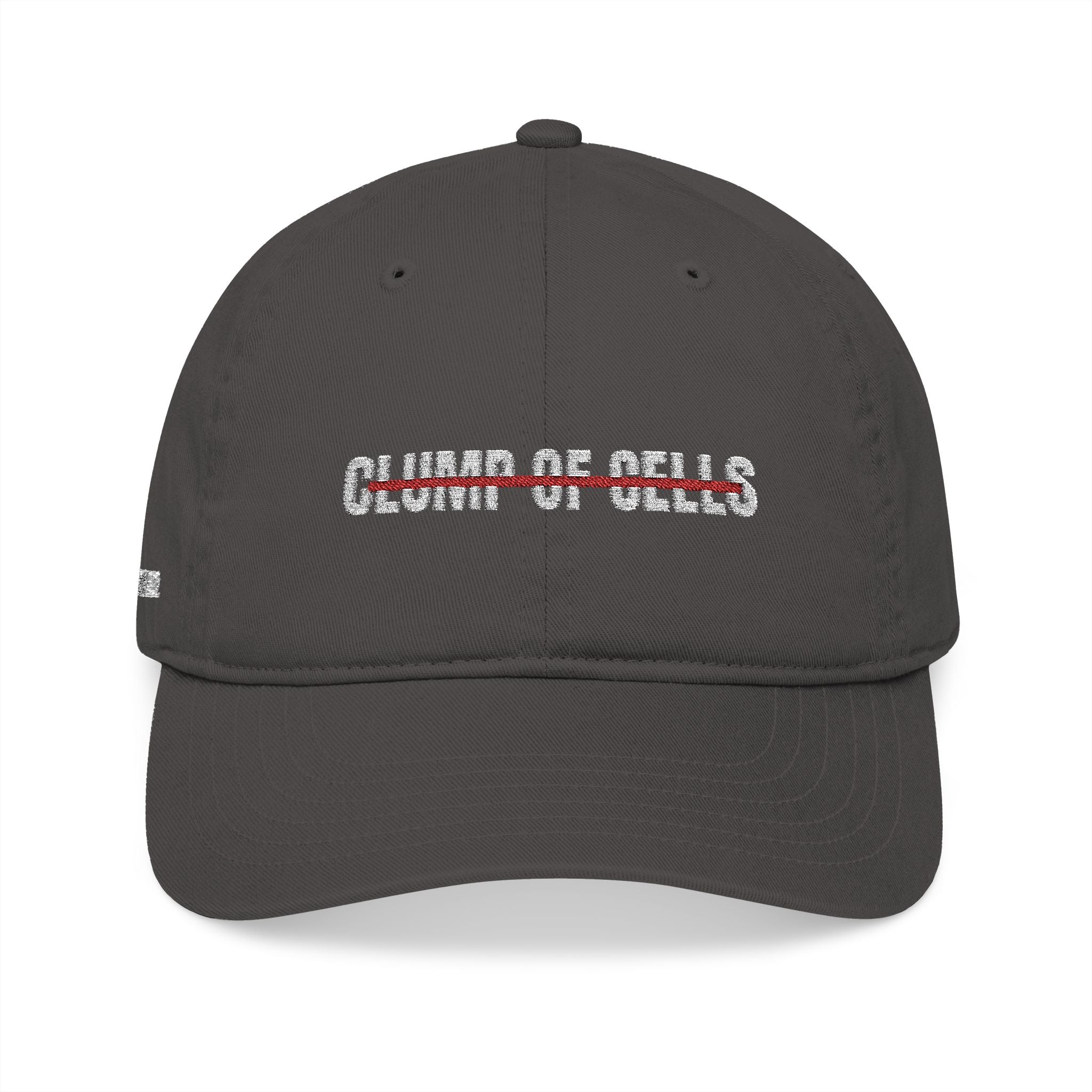 Not Just a Clump of Cells - Pro Life Frenchie Collab - Embroidered Organic Baseball Cap