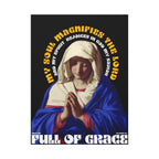 Virgin Mary Praying - Premium Black Matte Canvas Print — Religious Wall Art for Home & Bedroom Decor