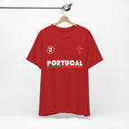 Our Lady of Fátima Catholic T-Shirt · Portugal Soccer Tee · Marian Devotion Apparel · Made in USA · 100% Profits Donated · 2026