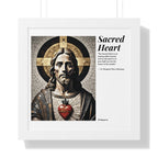 Sacred Heart of Jesus Vertical Mosaic Poster | Religious Wall Art, Home Decor, Christian Gift, Artwork