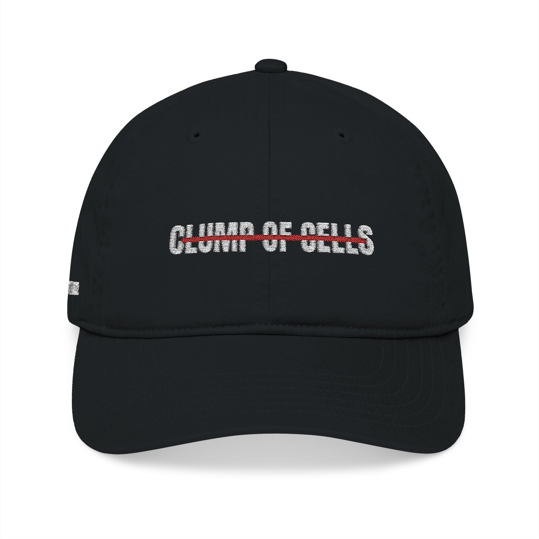 Not Just a Clump of Cells - Pro Life Frenchie Collab - Embroidered Organic Baseball Cap