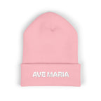 Ave Maria Embroidered Cuffed Beanie Unisex