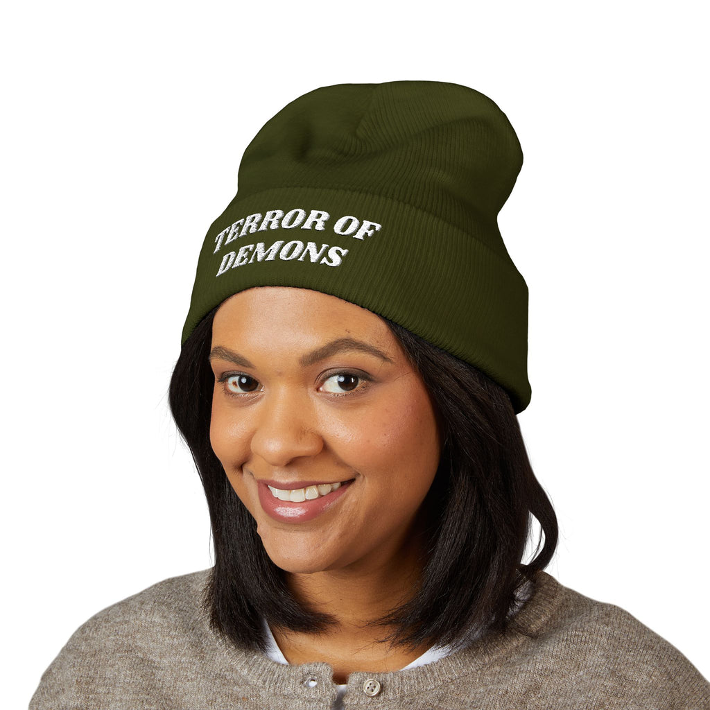 Terror of Demons Embroidered Cuffed Beanie Unisex