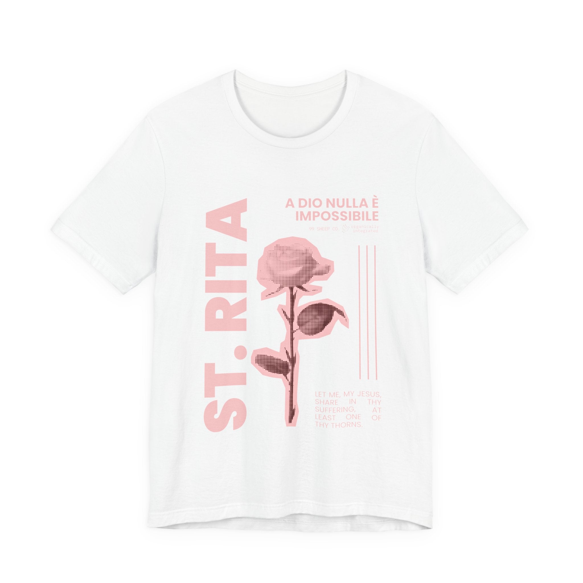 St. Rita of Cascia Women's Tee — "Nothing Is Impossible With God"