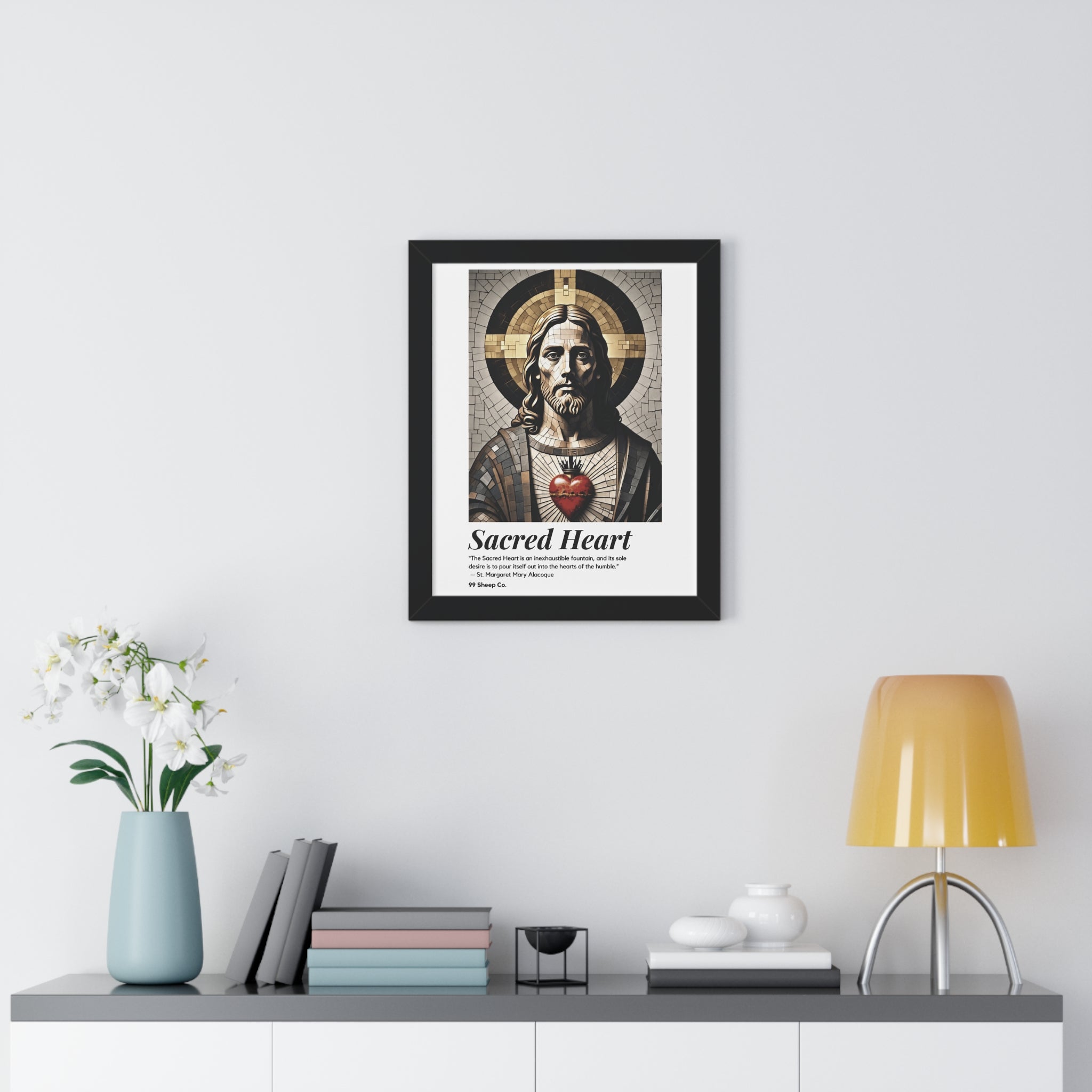 Sacred Heart of Jesus Vertical Mosaic Poster | Religious Wall Art, Home Decor, Christian Gift, Artwork