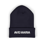 Ave Maria Embroidered Cuffed Beanie Unisex