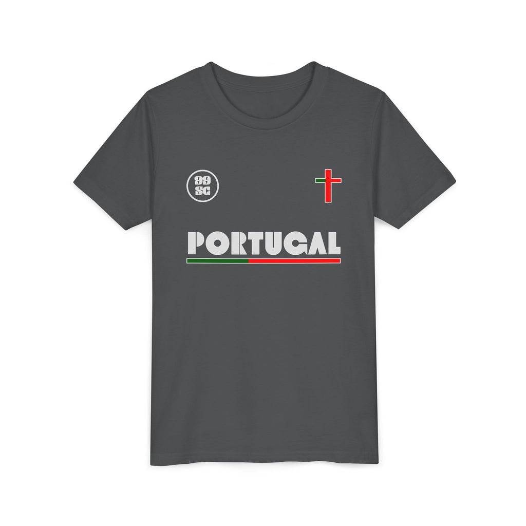 Our Lady of Fátima Catholic T-Shirt · Portugal Soccer Youth Tee · Unisex Marian Devotion Apparel · Made in USA · 100% Profits Donated · 2026