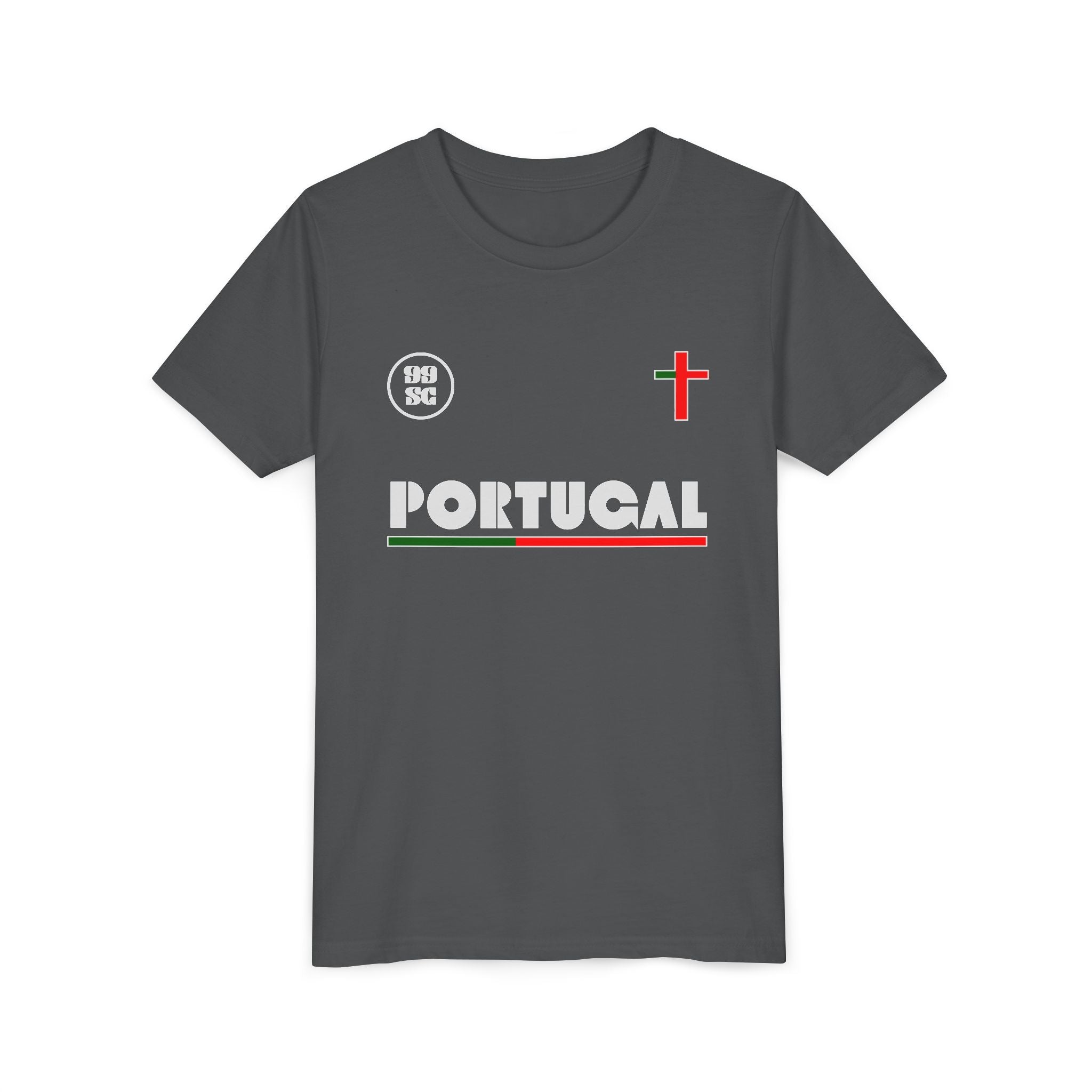 Our Lady of Fátima Catholic T-Shirt · Portugal Soccer Youth Tee · Unisex Marian Devotion Apparel · Made in USA · 100% Profits Donated · 2026