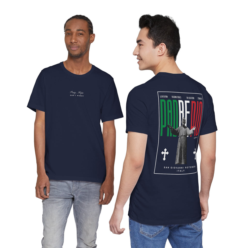 Padre Pio × Italy — "Pray, Hope, Don't Worry" Tee | Saints of the Pitch