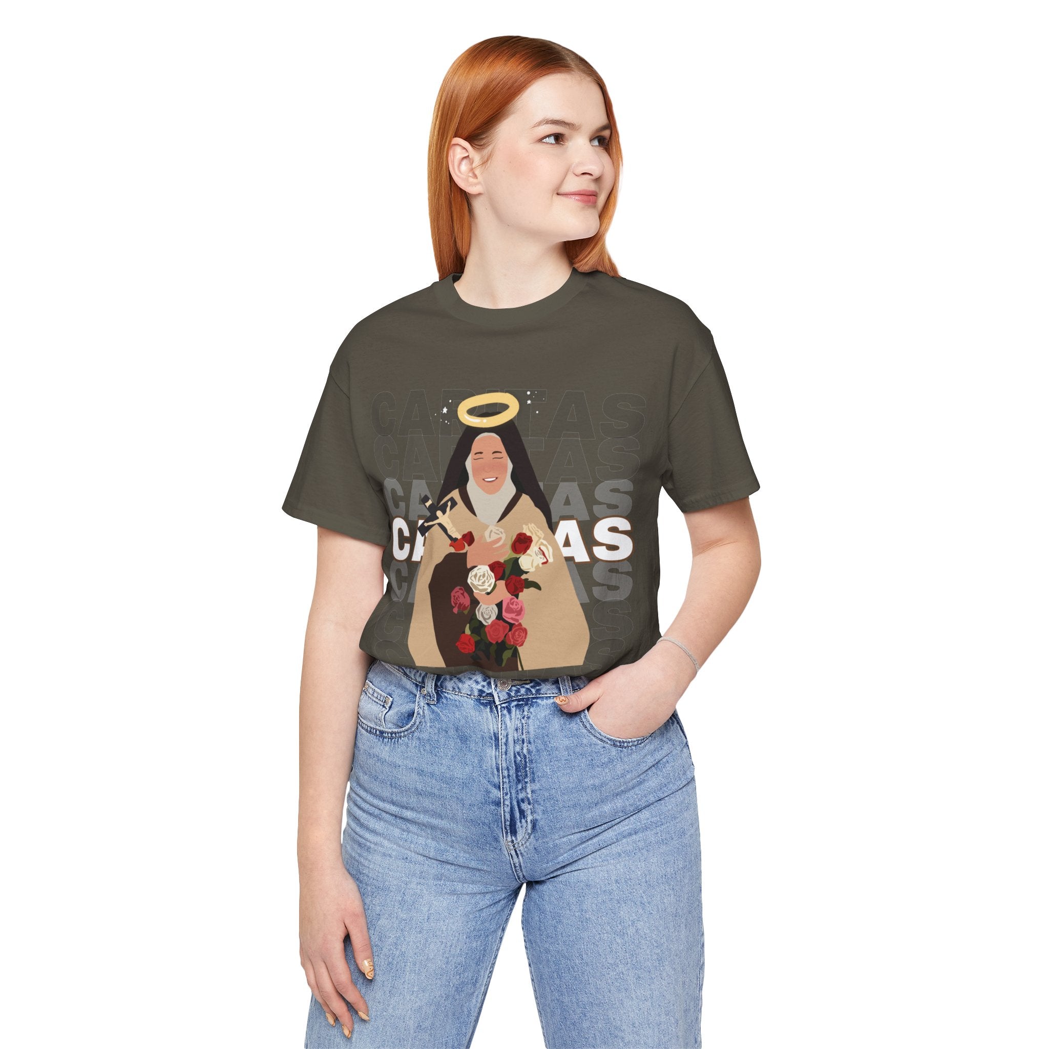 Caritas - St. Therese of Lisieux - 99 Sheep Signature Collection - Premium Unisex Adult Tee Shirt