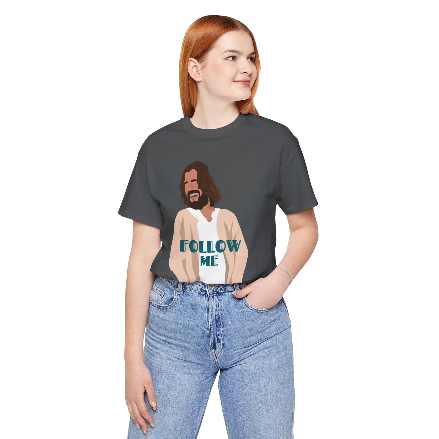 Jesus - Follow Me - 99 Sheep Signature Collection - Premium Unisex Adult Tee Shirt