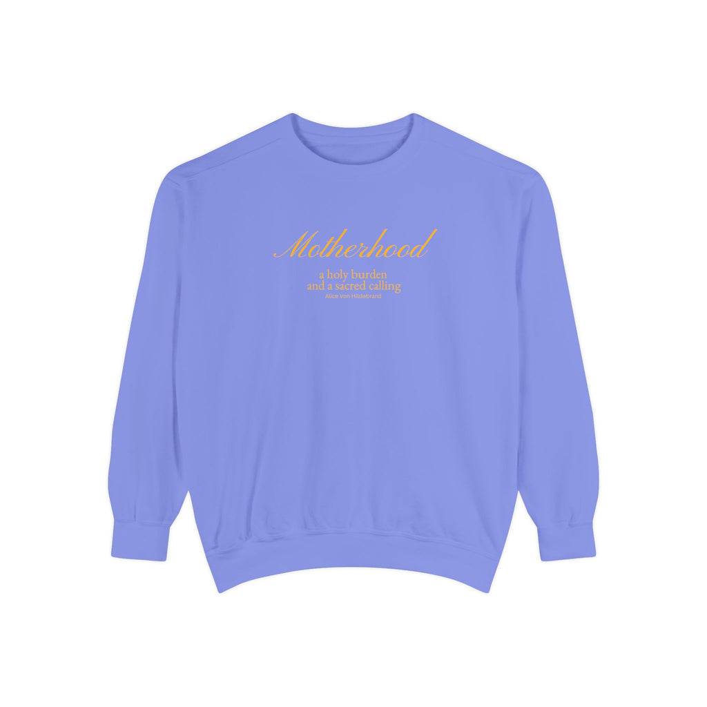 Motherhood | Our Lady of Sorrows - Premium Catholic Garment Dyed Sweatshirt