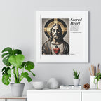 Sacred Heart of Jesus Vertical Mosaic Poster | Religious Wall Art, Home Decor, Christian Gift, Artwork